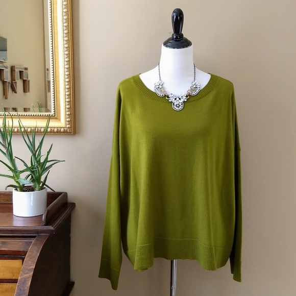 Eileen Fisher Sweaters - Eileen Fisher Green Oversized Merino Wool Sweater